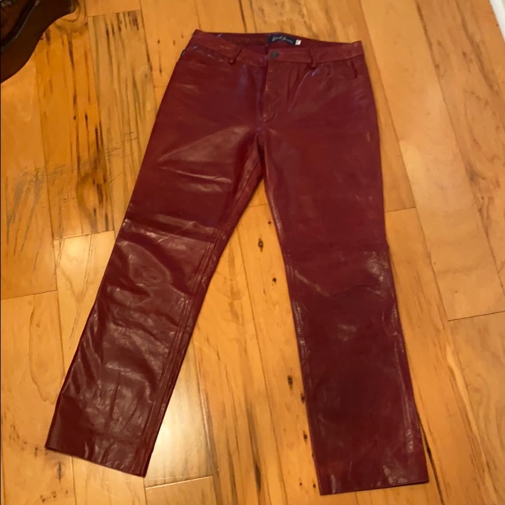Burgundy leather pant - vintage
